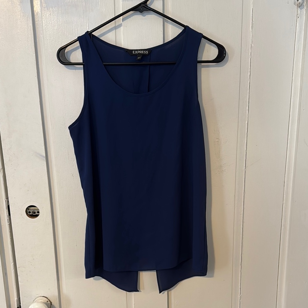Express Women's Navy Blue Sleeveless Top